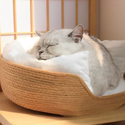 Panier en osier pour chat : Confort